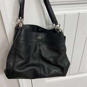 Coach Black Pebbled Leather Shoulder Bag